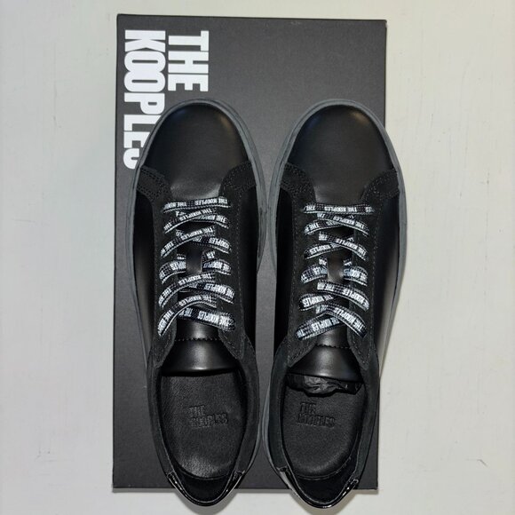 NEW | THE KOOPLES Leather Sneakers Black Unisex FR 38 (Women 7) - Picture 4 of 7